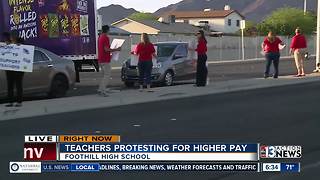 Teachers protesting at Foothills High School