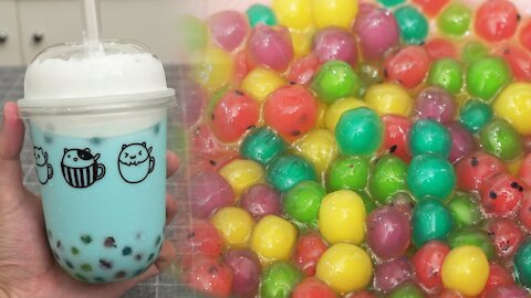 Fruit Tapioca Pearls & Blue Sky Milk Tea Recipe