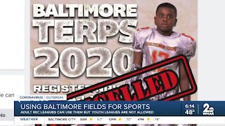 Using Baltimore fields for sports