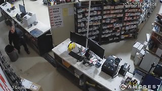 Suspect wanted for theft at Detroit auto parts store