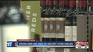 Strong beer, wine on grocery store shelves