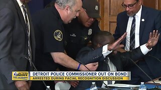 Detroit police commissioner out on bond after arrest at board meeting