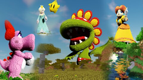 Minecraft Rosalina, Daisy, Birdo and Petey Piranha Build Schematics - Mario