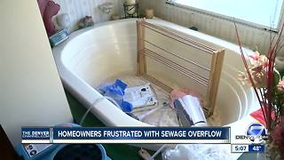 Sewage blowout damages homes
