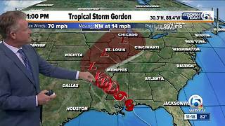 Center of Tropical Storm Gordon makes landfall just west of Alabama-Mississippi border