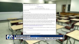Student at Derby Middle School in Birmingham diagnosed with measles