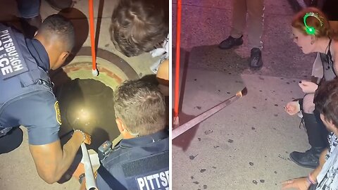 Police officers get creative to rescue engagement ring from sewer