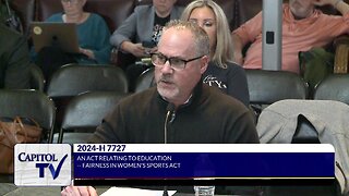 Bob Chiaradio Testifies In Favor Of H7727 Citing Fairness In Women's Sports By Allowing Only Biological Females To Compete
