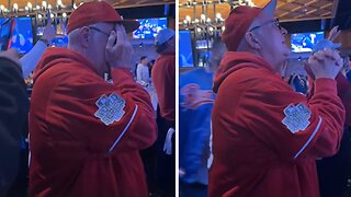 Rangers fan has heartwarming reaction watching his team win 1st World Series