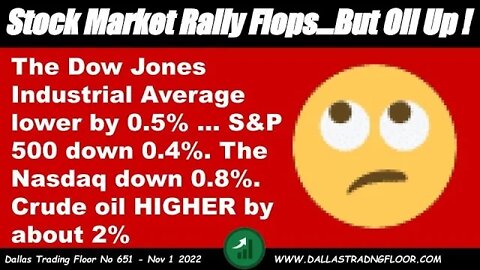 Stock Market Rally Flops…But Oil Up !