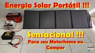 SISTEMA DE ENERGIA SOLAR PORTÁTIL PARA MOTORHOME OU CAMPER
