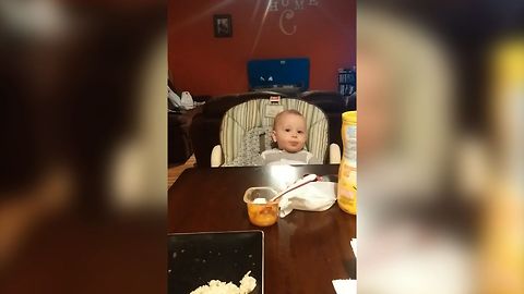 Baby Says All The Right Arguments When Mom Forgets To Put Food In His Mouth