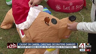 Caught on camera: Suspects stab 3 Christmas inflatables in Raytown