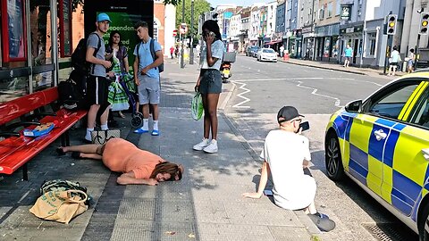 As she is lying on the Floor She tells the Police, Someone put Coke in her Coke....