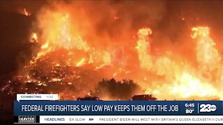Federal firefighters say low pay keeps them off the job
