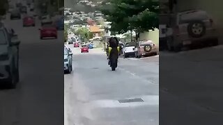 Moto Wheelie Through the City FAIL
