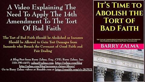 A Video Explaining the Need to Apply the 14th Amendment to the Tort of Bad Faith
