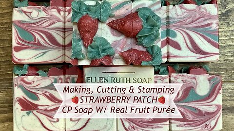 Making Super Lathering 🍓 STRAWBERRY PATCH 🍓 Cold Process Soap w/ Real Fruit Puree | Ellen Ruth Soap