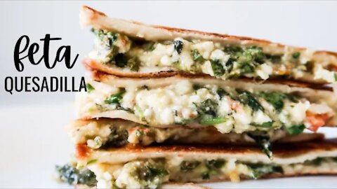 Super Easy Feta Cheese Quesadilla Recipe | Quick Dinner Idea&