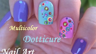 Multicolor Dotticure Nail Art