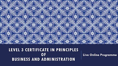 Level 3 Certificate in Principles of Business and Administration