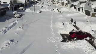 Feet of snow still cover many neighborhood streets