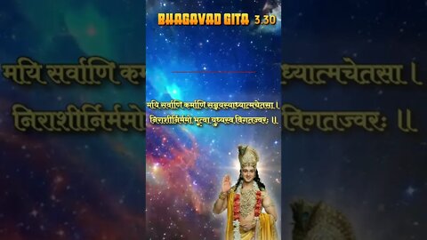 3.30 | Bhagavad Gita Chapter 3 | Bhagavad Gita Adhyay 3 | Verse 30