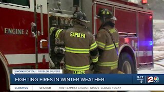 Fighting fires in winter weather