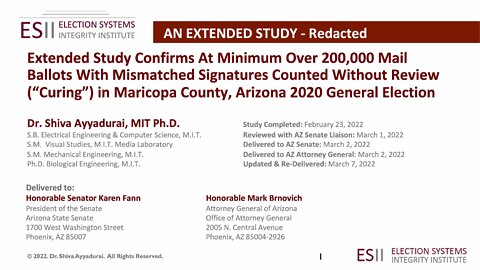 Dr. SHIVA LIVE: This Scientific Study Finds HOW Deeply Flawed Election Signature Verification Is