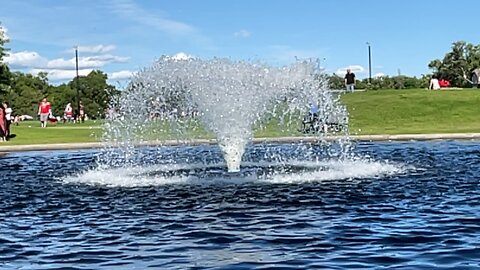 Slow motion of a fountain. Winnipeg (CA)