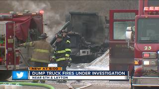 Dump trucks burst into flames on Milwaukee's South side