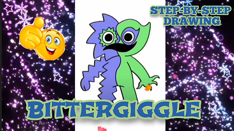 BITTERGIGGLE step-by-step drawing. WE DRAW IT OURSELVES.