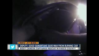 Deputy, good samaritans save man from burning car
