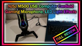 NJSJ M500 USB Computer Gaming Microphone, RGB LED Light Effects, Mute, Cardioid, FULL REVIEW