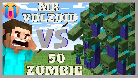 Minecraft mob battle, mr volzoid vs 50 zombie, mob battle Minecraft, #minecraft