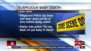 Ridgecrest Police investigating a suspicious baby death