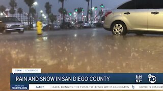 Rain, snow and winds across San Diego County