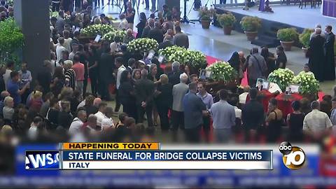 State funeral for bridge collapse victims, Genoa Italy