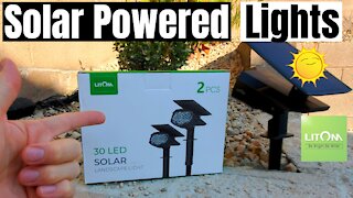 LITOM 30 LED OUTDOOR SOLAR POWERED LANDSCAPE LIGHTS - MODEL LL-CL30 - UNBOXING & REVIEW!