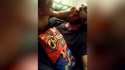 "Baby Giving Cheetos Meal"