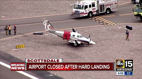 Pilot makes hard landing at Scottsdale Airport