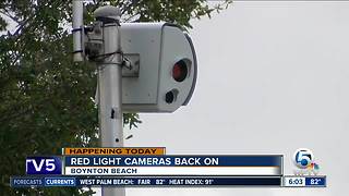 Red-light cameras back on in Boynton Beach