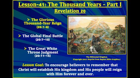 Revelation Lesson-41: The Thousand Years - Part I