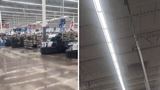 Large hail breaks through store skylights during storm