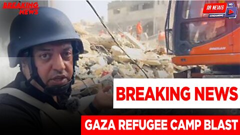 Ar news on scene of damage after Gaza refugee camp blast
