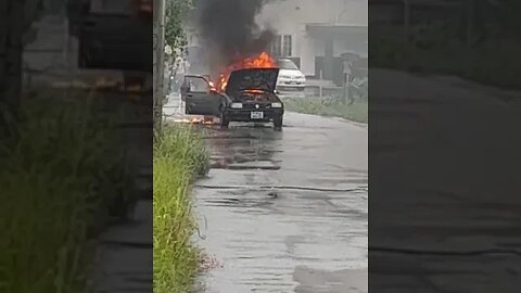 Car On Fire Point Fortin Trinidad and Tobago 🇹🇹 By WASA #shorts