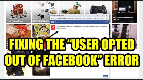 HOW TO FIX "USER OPTED OUT OF FACEBOOK PLATFORM" ERROR
