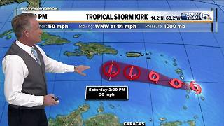 TS Kirk to rake across Lesser Antilles
