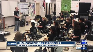 Hamilton Middle School getting a large donation of instruments