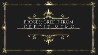 Process Credit From Credit Memo